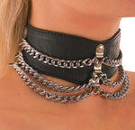 Leather Collar, Decorative Chains