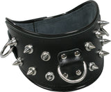 Leather Collar, Spikes, Ring, 3 Colors
