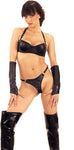 Leather Molded Cup Bra, Halter Style, Adjustable Straps