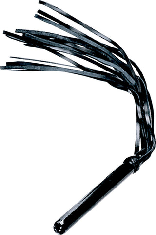 Black Leather Flogger, Rounded Handle