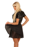 Low Cut PVC Top with Fabric Skirt