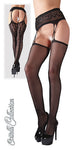 Lace Black Suspender Belt and Stockings