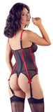 Black with Red Mesh Basque