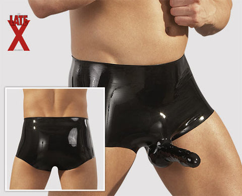Latex Boxer Briefs (w/ Penis and Testicle Sleeve)