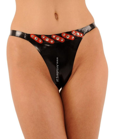 Latex Thong Panty, Two Colors, Studded