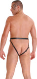 Black Leather Cock Harness, Open Back