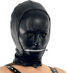 Molded Leather Mask Zipper Mouth, Cloth Backing