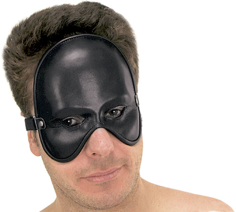 Molded Leather Mask with Eye Holes, Back Buckle
