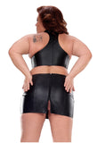 Black Leather Skirt w/ Zipper Back