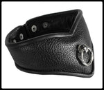 Leather Collar, Black, O-Ring, Back Snap