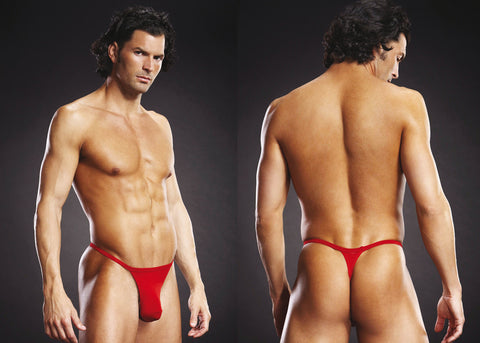 Red Microfiber T-Back Thong