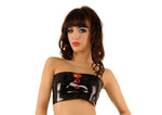 Latex Tube Top with Contrasting Front Accents & Cut-outs