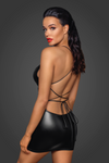Mini Powerwetlook dress with lace-up back