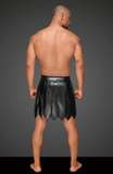Eco leather men's gladiator skirt with PVC pleats