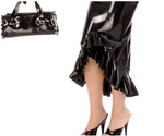 Anita Berg Latex skirt with ruffles