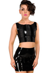 Anita Berg Latex mini skirt with ruffle and zipper