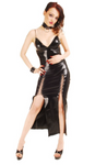 Anita Berg Long Dress, Spaghetti Straps, Lacing Accent on Front
