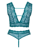Cottelli Bralette and Crotchless String in Fun Teal