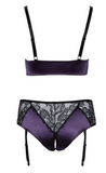 Purple Crotchless Bralette Set