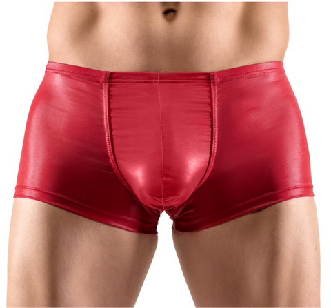 Shiny Red Pouch Shorts