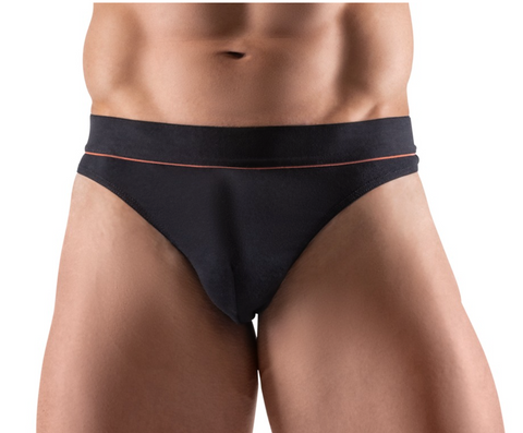 Black G String with Double Layer Pouch