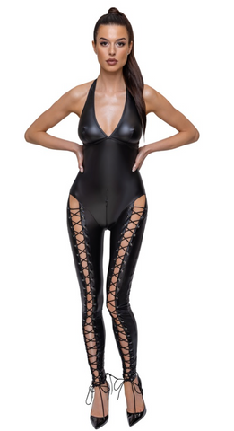Matte Look Jumpsuit with Lacing