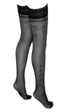 Delicate Pattern Stay Up Stockings with Lace
