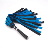 Black and Turquoise Bull Leather Flogger