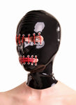 Latex Mask with Stitched Open Eyes and Mouth with Zipper