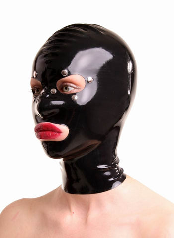Latex Mask Open Eyes & Mouth, Rivet Accents