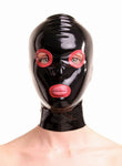 Latex Hood with Open Eyes & Mouth, Contrasting Colors with Zipper
