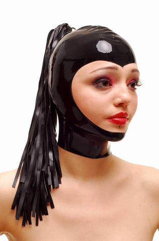 Latex Mask Open Face With Pony Tail Hole