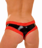 Latex Panty, Contrasting Lace Trim