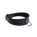 Shiny Leather Beginner's Collar with O Ring; Thick Front and Buckle