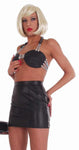 Leather Cup Bra, Chain Straps, Halter Style