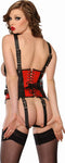 LE5479; Leather Black/Red Underbust Harness