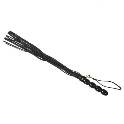 Leather Flogger 36 Lash Silver and Black Flogger Whip Hand Crafted USA SB